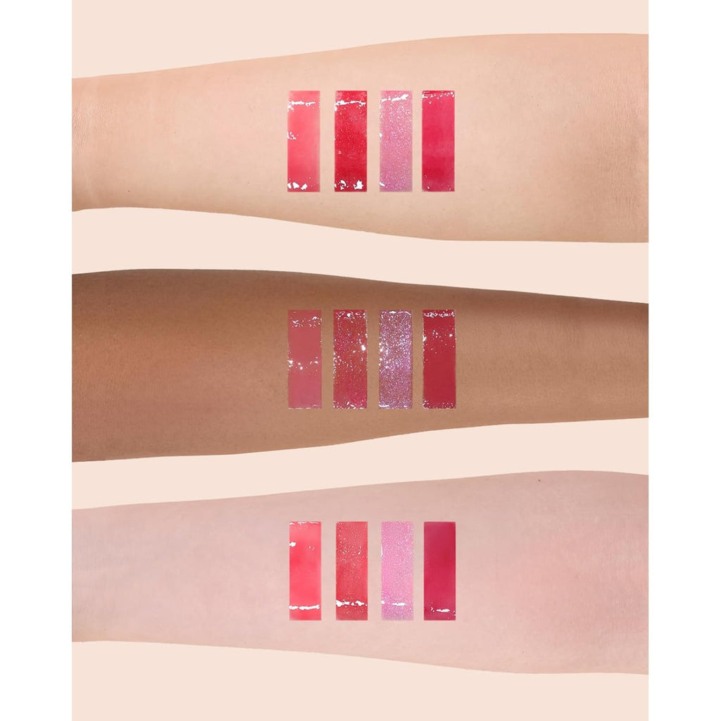Flower Knows Violet Strawberry Rococo Glowy Lip Gloss,Moisturizing Shimmery Transparent Pink Plumping Lip Oil,Hydrating Lip Tint for Girls&Women,Vegan & Cruelty-Free,0.12 Fl Oz(G03 Berry Bomb)