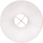 Off-White Shantung Large Lamp Shade 7" Top X 18" Bottom X 10.5" High X 12" Slant (Spider) Replacement With Harp And Finial