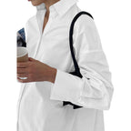 Lyaner Women'S Casual Shirt Dress Collar V Neck Button Down Loose Long Sleeve Mini Dresses