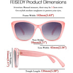 FEISEDY Polarized Vintage Sunglasses American Womens Square Jackie O Cat Eye Sunglasses B2451 Pink