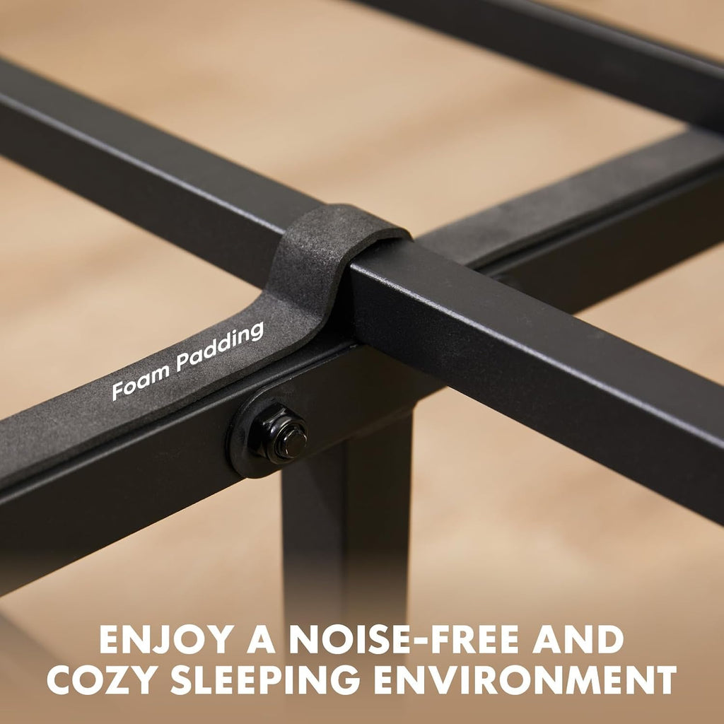 Sweetcrispy Twin Size Metal Platform Bed Frame - Mattress Foundation With Headboard And And Footboard, No Box Spring Needed With 700Lbs Sturdy Wooden Slats Support, Noise Free, Easy Assembly