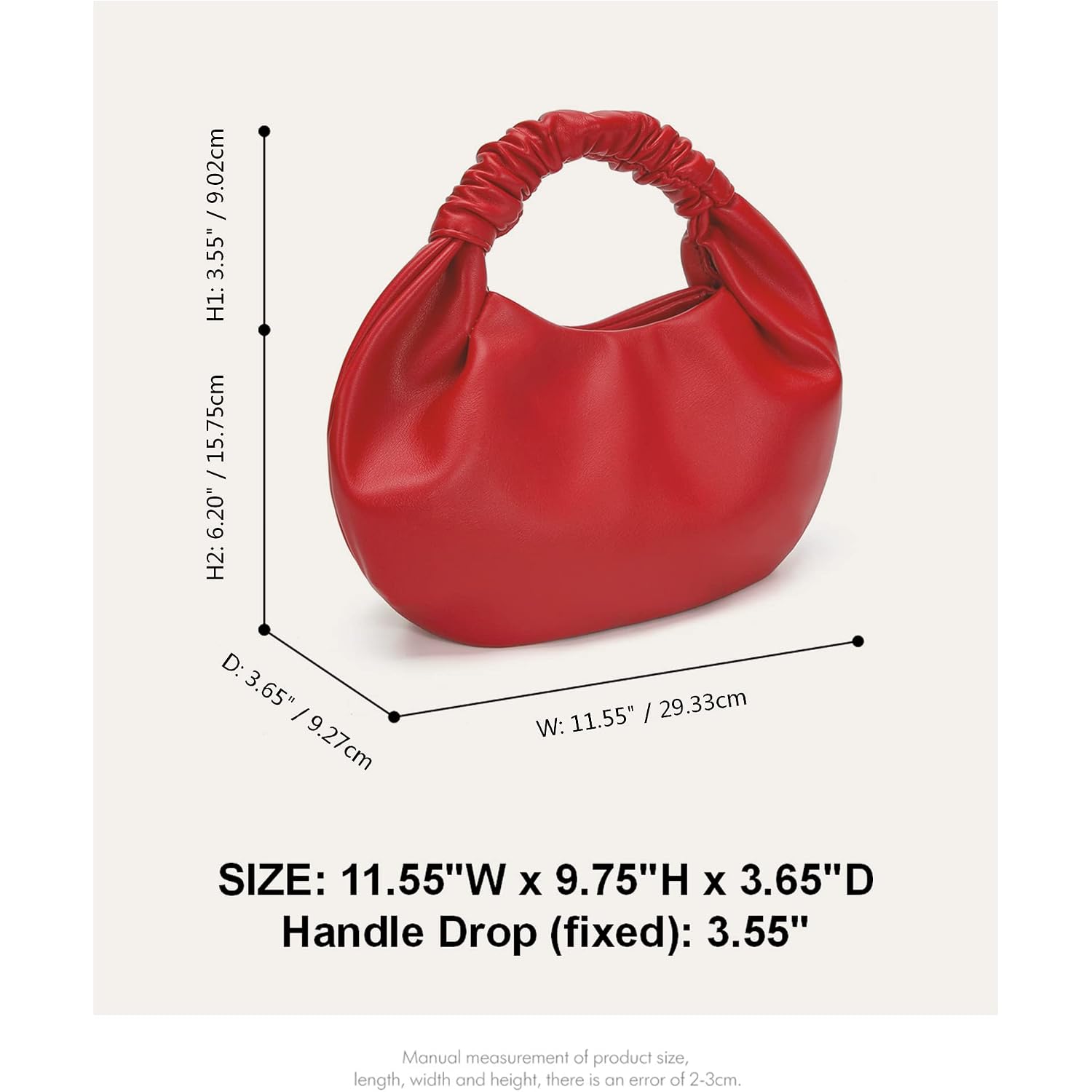 Small Purses Hobo Bags For Women Faux Leather Ruched Top Handle Bag | Pleated Handbags Soft Purse Mini Hobo Bag Daily Casual