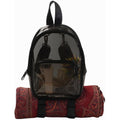 Otw Onthewae Anti-Theft Black Clear Transparent Small Mini Backpack Convertible Straps Crossbody For Raves Stadium Festival Concert (Mini W Strap - Black)