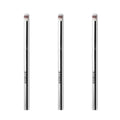 3PCS Nail Art Gradient Brushes - Silver Metal Handle, Soft Firm Bristles for Chrome/Mica Powder, Aura Nails & Eyelid Blending, No Shedding, Easy to Clean DIY Tool