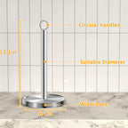 Paper Towel Holder Countertop, Stainless Steel, Weighted Base, Paper Towel Stand Holder for Kitchen Bathroom Farmhouse Essentials Decor Accessories, Silver