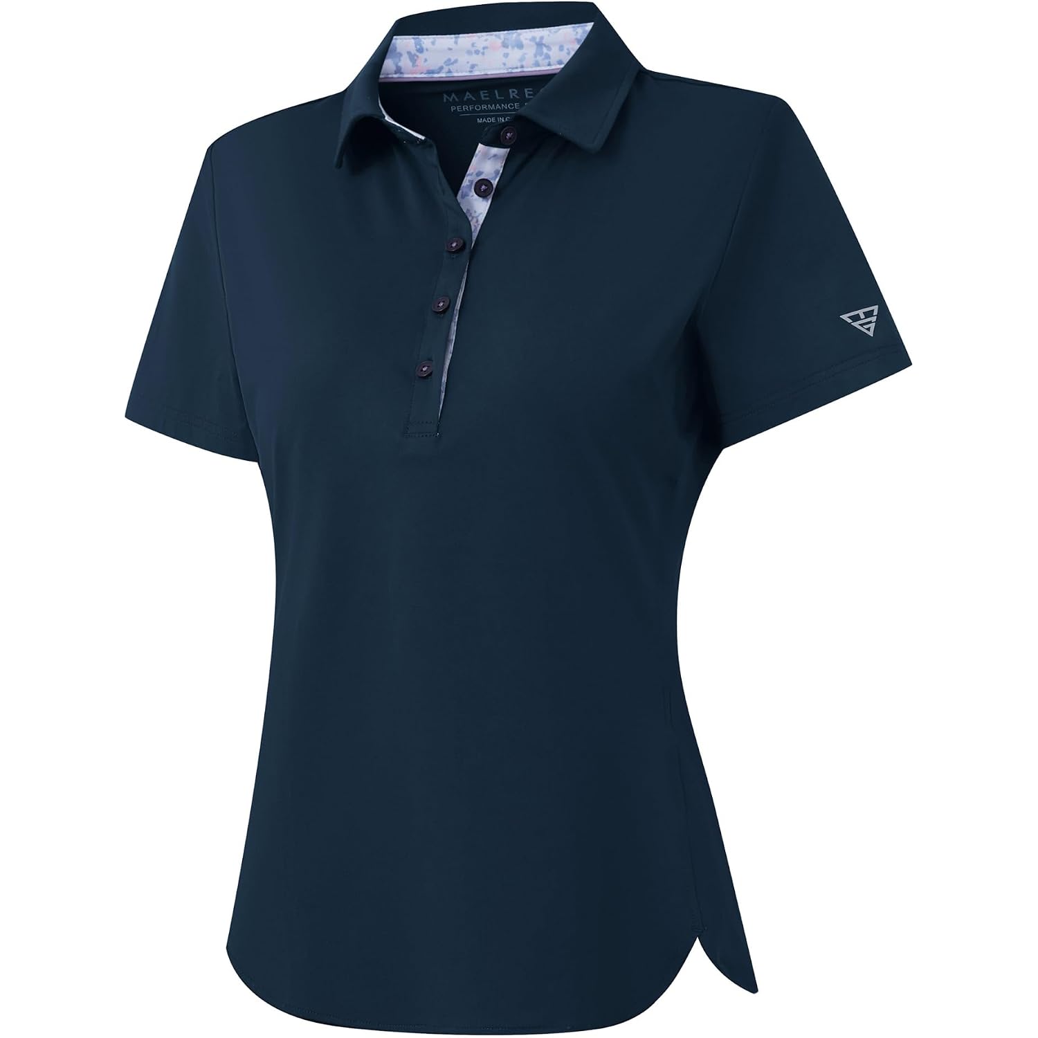 M Maelreg 5-Button Polo Shirts For Women Stretch Dry Fit Performance Lightweight Contrast Collared Golf Shirts Short Sleeve