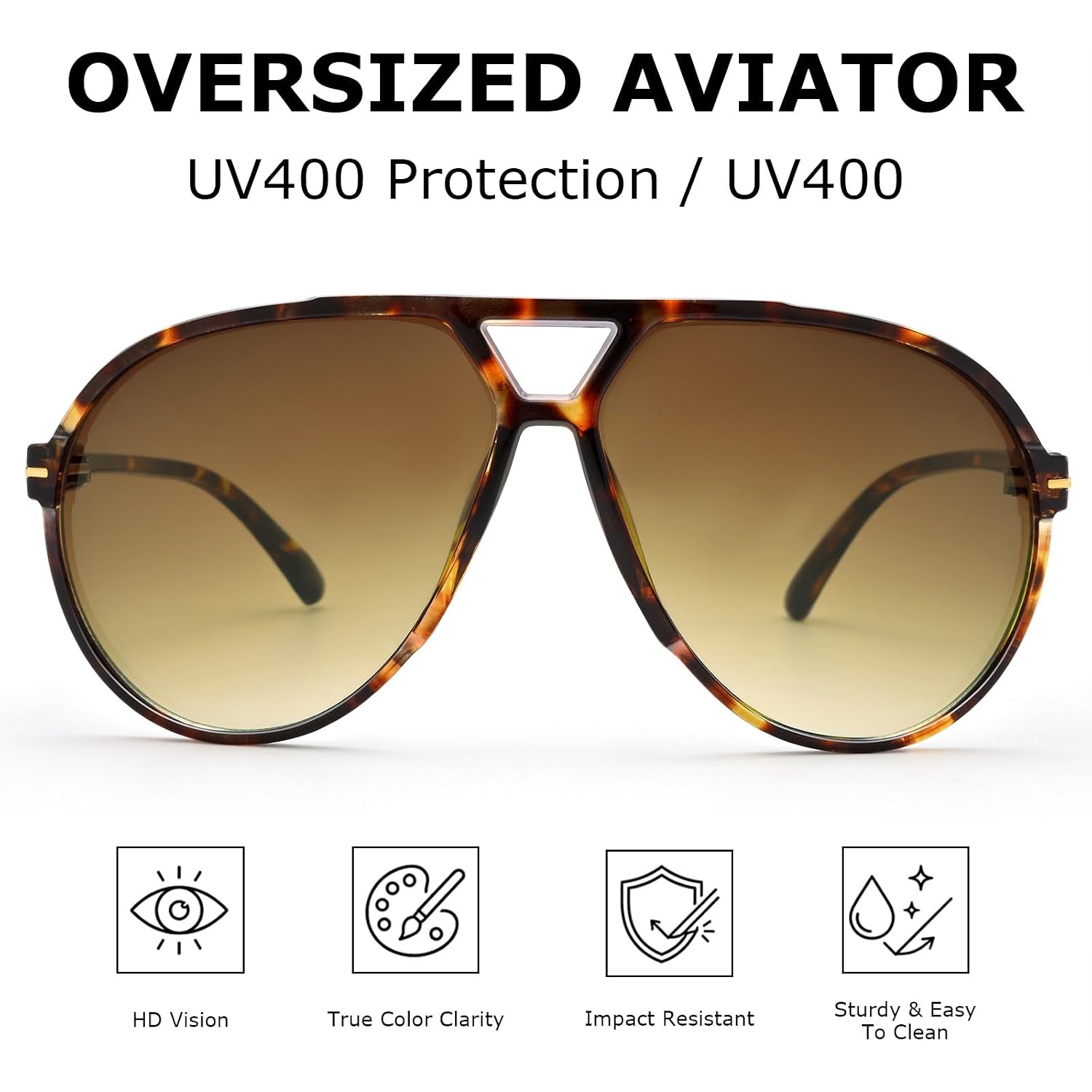 Bouryo Retro Aviator Sunglasses For Women Men - Oversized Trendy 70S Sun Glasses Vintage Big Round Shades