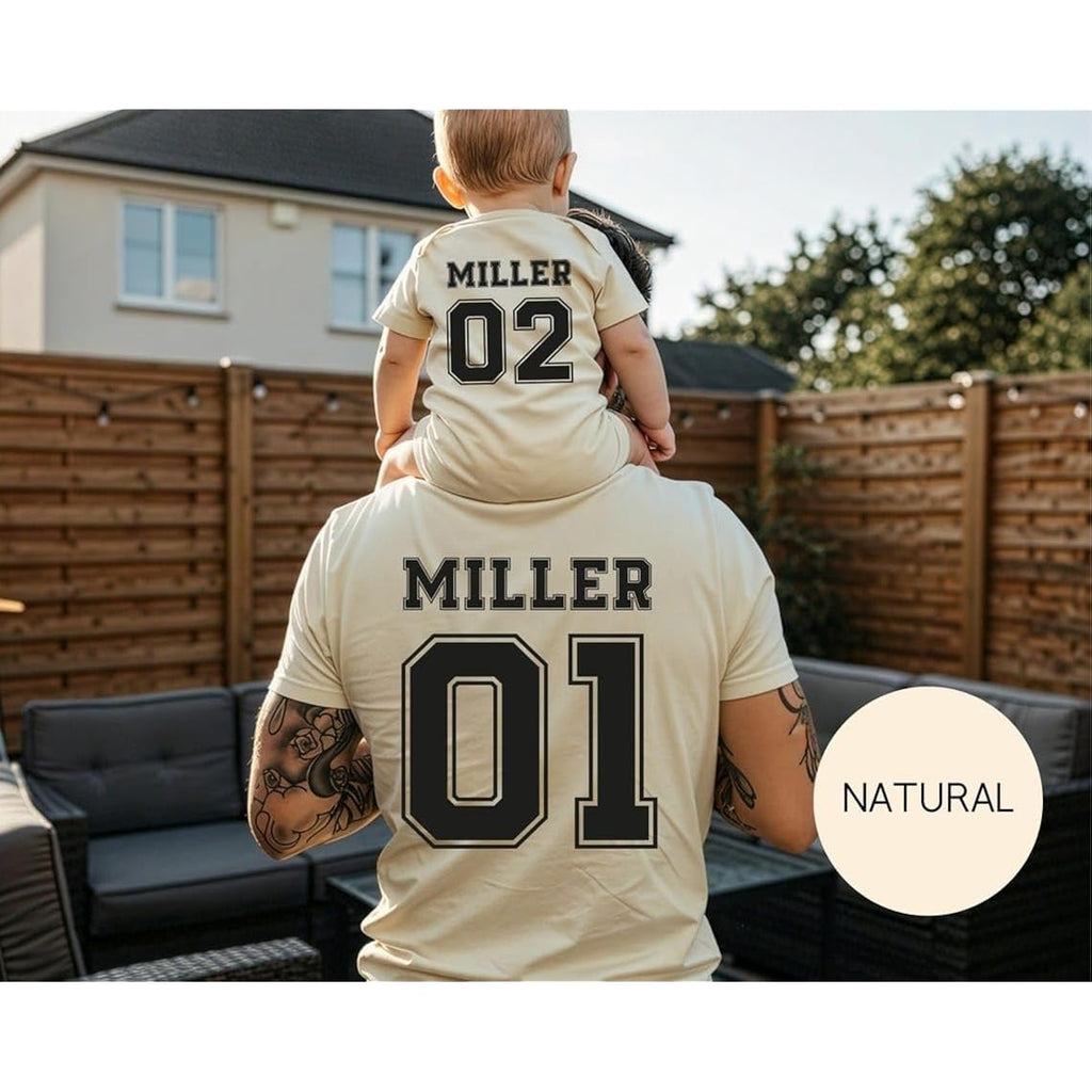 Personalized Our First Father'S Day Shirt Gift For Dad & Baby, Custom Dad Shirts & Baby Onesie For Fathers Day