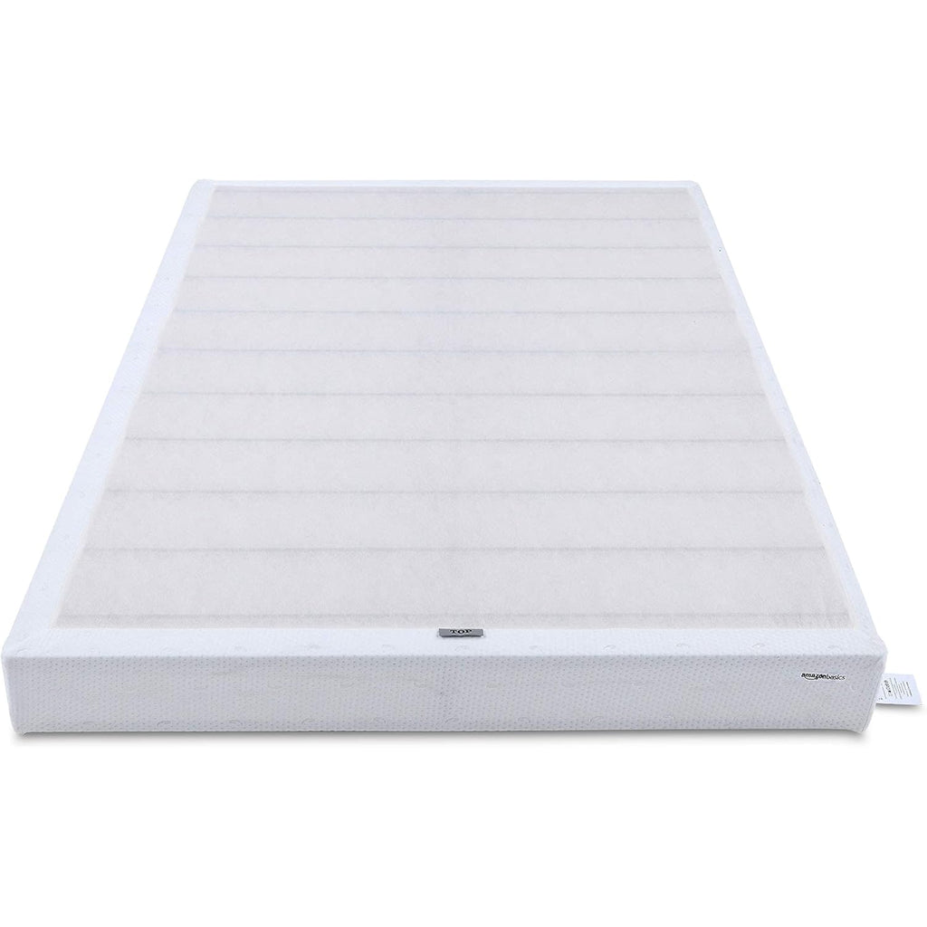 Amazon Basics Smart Box Spring Bed Base, 5-Inch Height Mattress Foundation, Tool-Free Easy Assembly, Metal Support, Full, 74" x 53"