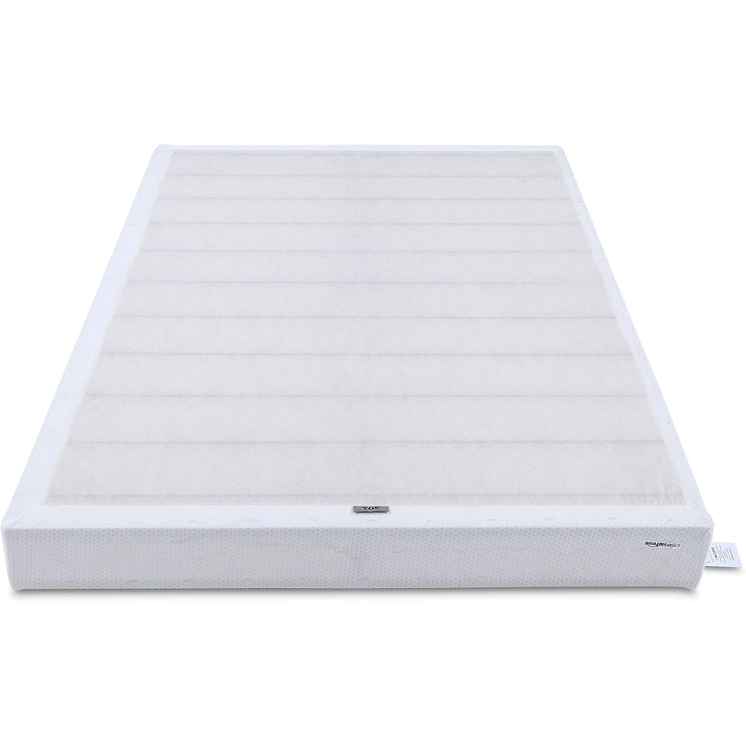 Amazon Basics Smart Box Spring Bed Base, 5-Inch Height Mattress Foundation, Tool-Free Easy Assembly, Metal Support, Full, 74" x 53"