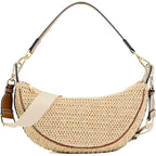 Straw Crossbody Bags for Women Beach Woven Hobo Handbag Summer Chic Crescent Shoulder Purses with Adjustable Strap 2026 | Breathable material