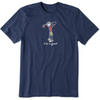 Life Is Good Men'S Crusher Tee Shirt, Short Sleeve Cotton Graphic T-Shirts, Golf Jake