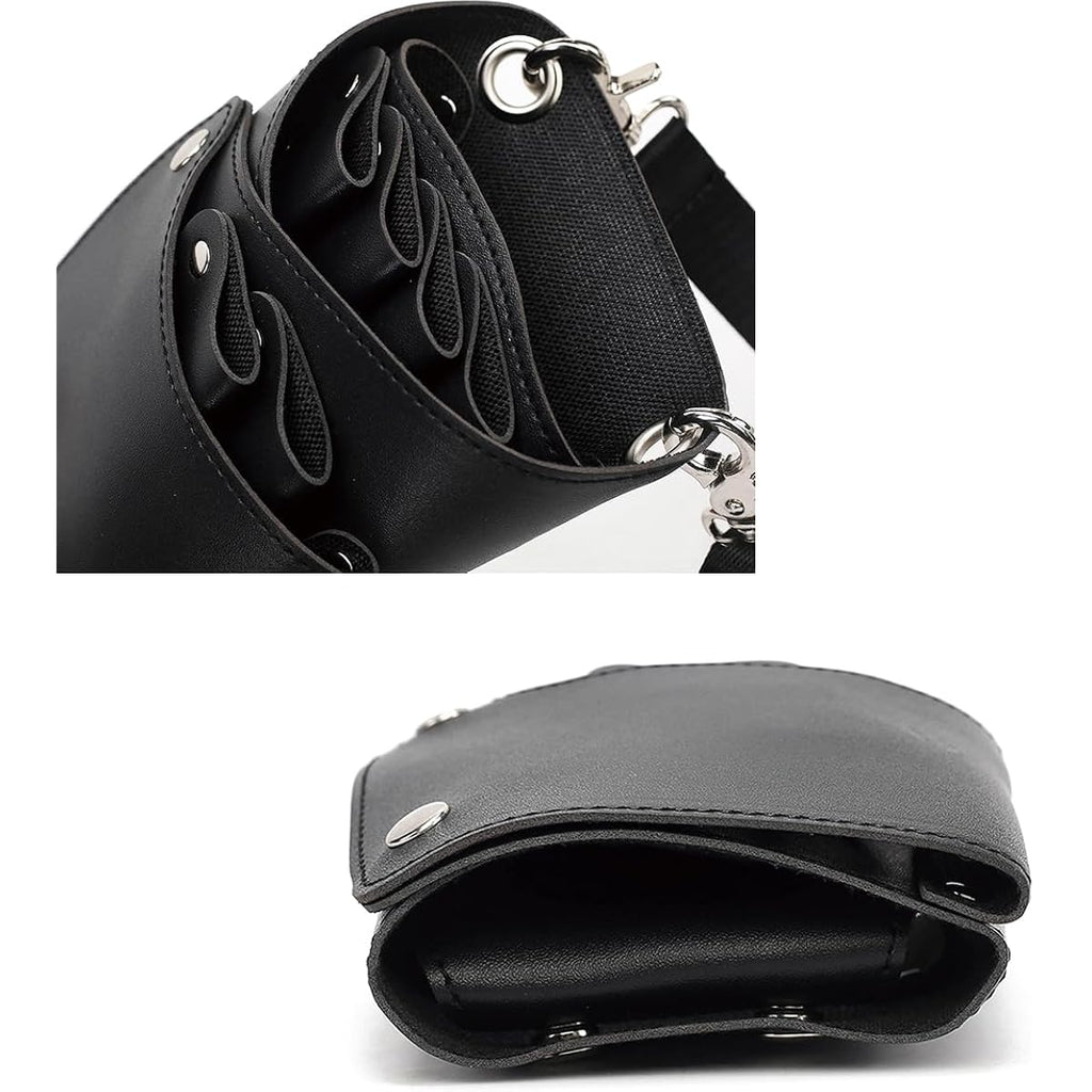 Scissor Bag, Faux Leather Salon Barber Professional Scissors Holster Hair Stylist Tools Bag With Waist Shoulder Belt