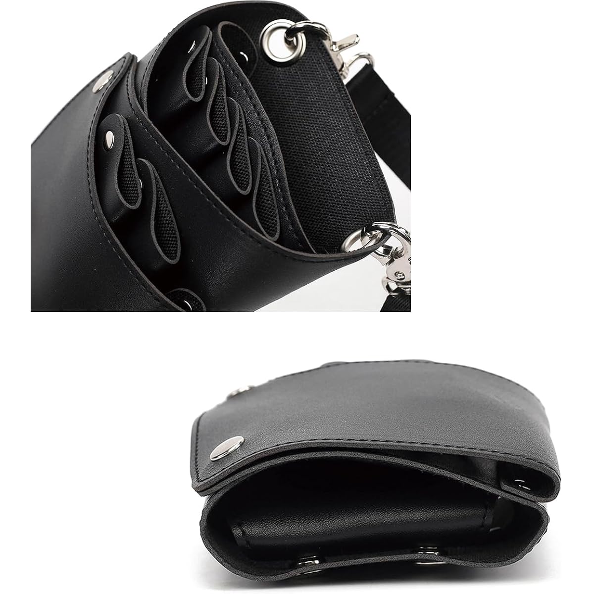 Scissor Bag, Faux Leather Salon Barber Professional Scissors Holster Hair Stylist Tools Bag With Waist Shoulder Belt