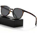 Round Sunglasses for Women Men, Polarized Retro Trendy Sunglasses Vintage Small Frame, UV Protection Lens Fashion Classic Tortoise/Grey