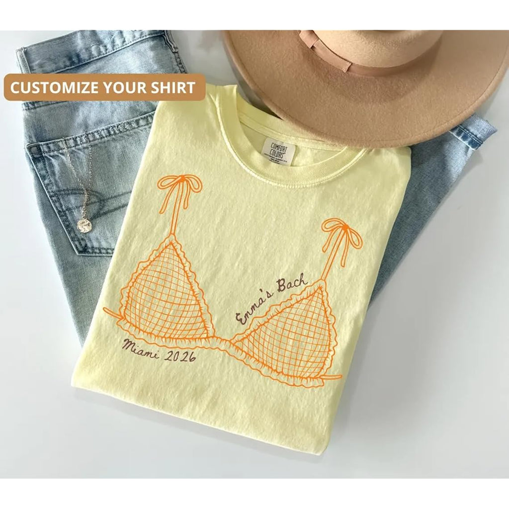 Chillever Custom Bikini Bachelorette Shirts, Bikinis And Martinis Bach, Last Toast Bridal Shower, Bikinis And Martinis Bachelorette Party Shirt, Beach Bach Trip T-Shirt, Matching Bridesmaid Ds4