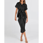 Btfbm Short Sleeve Satin Dresses For Women,Button,Silk,Ruched Maxi Dress,Cocktail Party Wedding,Summer Fall Clothes