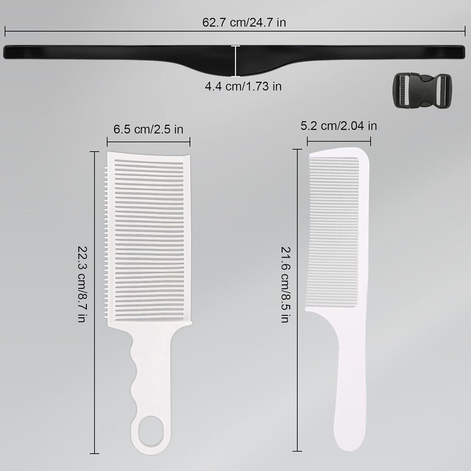 Fade Hair Trimming Guide For Men Haircut, Adjustable Silicone Curved Haircut Band, Curved Positioning Comb And Flat Top Comb For Home Diy Haircuts, Self Haircut Kit Guide Salon Styling Tools
