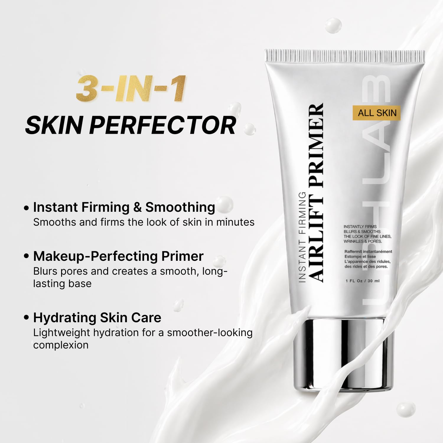 Instant Tightening Face Lift Cream – Instant Face Lift Cream, Makeup-Friendly Wrinkle Filler, Smooths Fine Lines & Blurs Pores with Hyaluronic Acid, Peptides & Panthenol, 1 Fl Oz