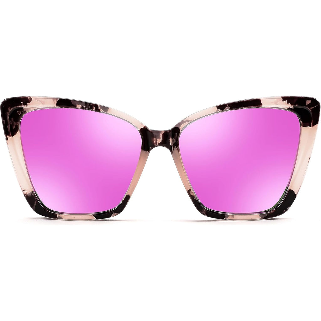 FEISEDY Trendy Polarized Women Sunglasses, Retro Womens Square Cat Eye Sun Glasses B4134