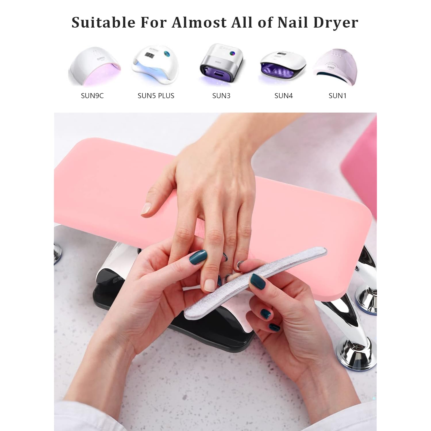 Big Arm Rest for Nails Cushion, Microfiber Leather Hand Rest for Nails Tech, Hand Rest Pillow for Nails Toenails, Detachable Nail Art Accessories Tool for Nails Tech (Pink)