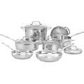 Cuisinart Chef’s Classic 11-Piece Stainless Steel Pots and Pans Set, Cookware Set Compatible with Induction, Electric, Gas Cooktops, Aluminum Core for Even Heat, Cool Grip Handles, Dishwasher Safe
