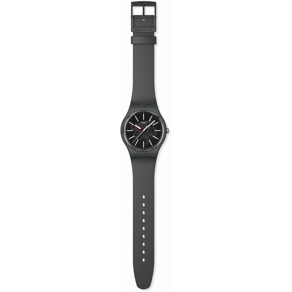Swatch New Gent Biosourced Lacquered Unisex Watch Casual Polymer Grey Quartz Waterproof Cobblestone Street