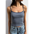 Women Stripe Print Cami Top Y2k Spaghetti Strap Backless Crop Tank Aesthetic Sleeveless Slim Fit Going Out Tops