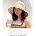 Wide Brim Sun Hat for Women, UV Protection Bucket Hat with Adjustable Strap, Packable Travel Friendly Summer Hat