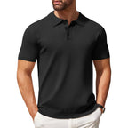 Coofandy Mens Knit Polo Shirts Casual Short Sleeve Button Down Polo Shirt Classic Golf Shirts