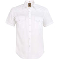 Mens Western Cowboy Pearl Snap Short Sleeve Casual Two Pockets Work Solid Derss Button Up Wrinkle Free Shirts