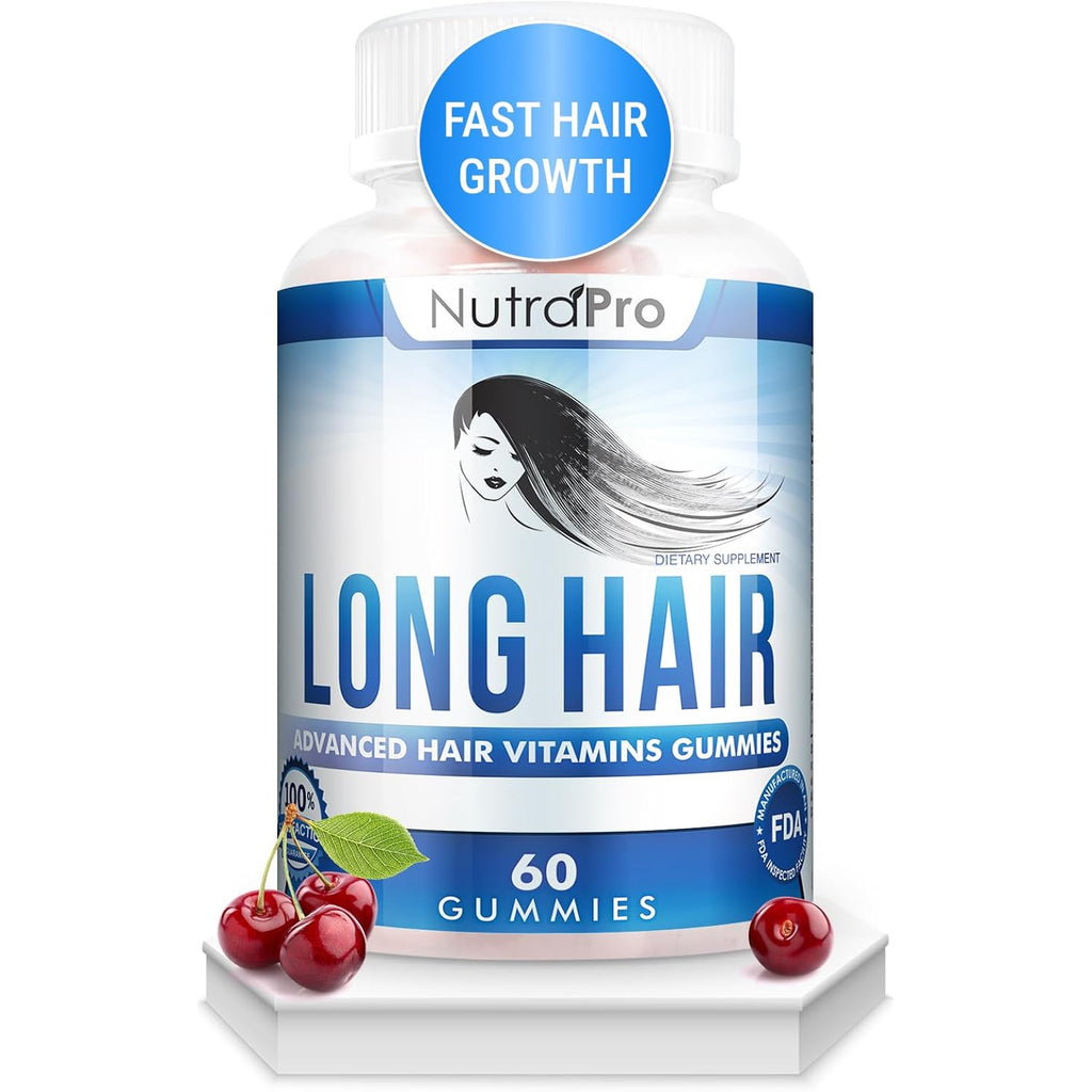 NutraPro Long Hair Gummies – Anti-Hair Loss Supplement for Faster Hair Growth of Weak, Thinning Hair – Grow Long Thick Hair & Increase Hair Volume with Biotin and 10 Hair Vitamins.for Men and Women.