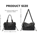Rivet Crossbody City Bag For Women,Large Retro Washed Leather Handbag Purse,Vintage Y2K Grunge Slouchy Shoulder Bags
