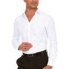 Nautica Slim Fit Mens Dress Shirts Long Sleeve Performance Polyester Fabric Wrinkle Free 4-Way Stretch