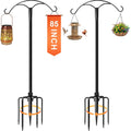 85 Inch Shepherds Hooks For Outdoor,Heavy Duty Shepherds Hooks For Outdoor With 5 Prong Base, Adjustable Stand Hanger For Garden Plant, Hummingbird Feeder, Lantern, Hanging Wedding Decor (2 Pack)