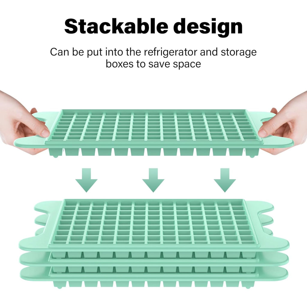 Mini Ice Cube Tray For Freezer: Fddbi Small Ice Trays For Freezer With Bin - 117×4Pcs Easy Release Nugget Ice Tray - Crushed Ice Tray With Container