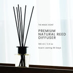 The Magic Scent Mahogany & Teakwood Reed Diffuser For Home - Luxury Scent Diffuser With Premium Fiber Reeds For Lasting Gentle Dispersal - Natural, Toxin-Free Aroma Inspired By Ambercrombie & Fitch