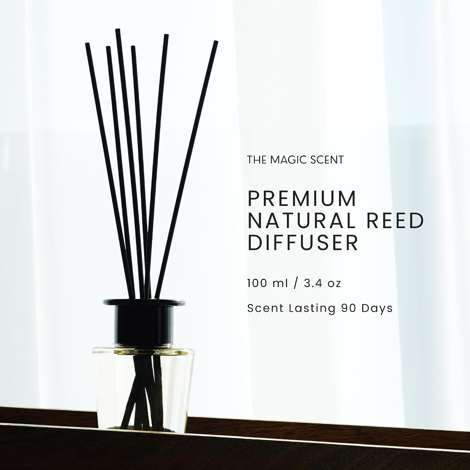 The Magic Scent Mahogany & Teakwood Reed Diffuser For Home - Luxury Scent Diffuser With Premium Fiber Reeds For Lasting Gentle Dispersal - Natural, Toxin-Free Aroma Inspired By Ambercrombie & Fitch