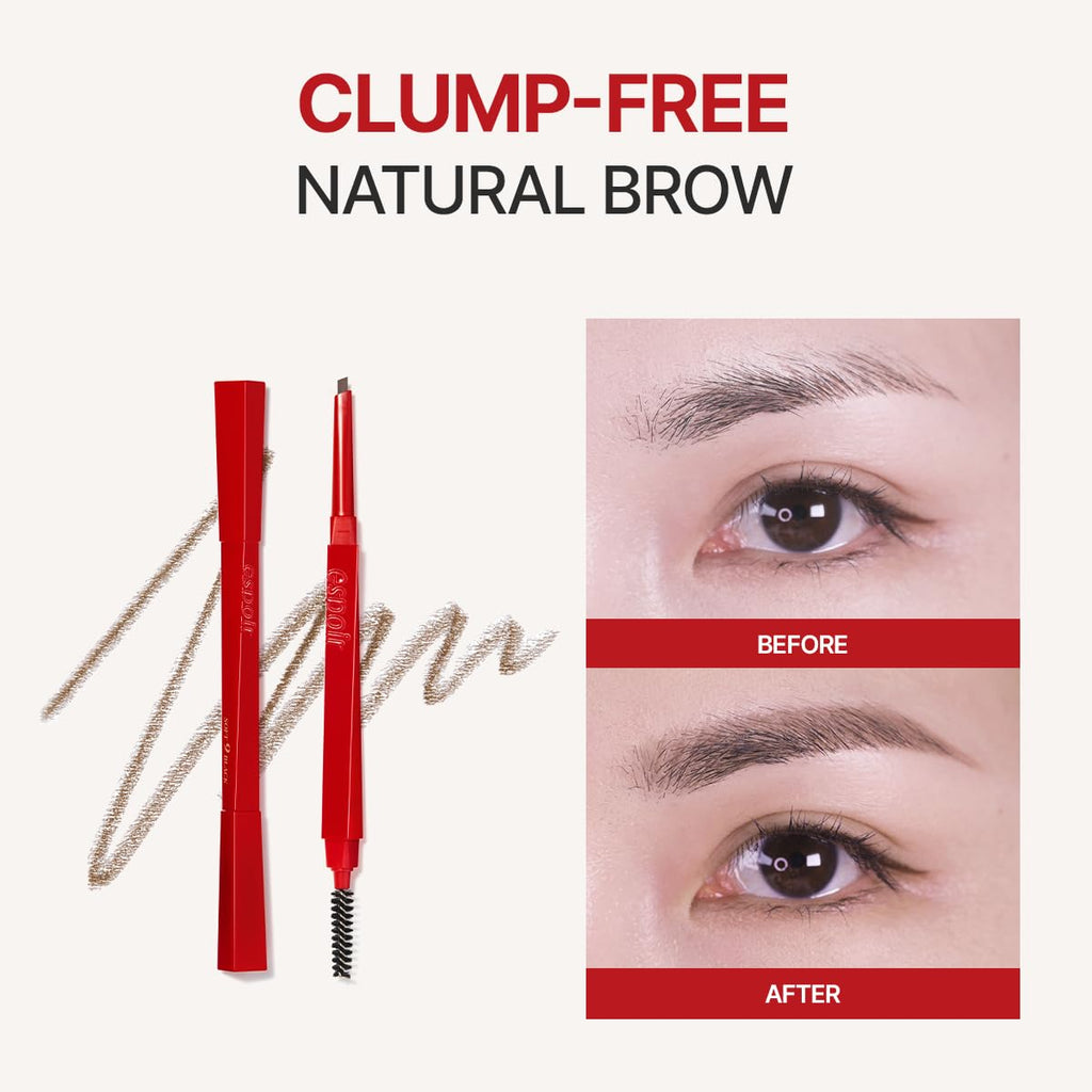 Espoir The Brow Balance Pencil #5 Light Brown | Eye Brow Pencil Quick And Easy To Draw Without Clumping With Slim Triangle Shape| A Detailed And Rich Eyebrow Texture | Korean Eyebrow Makeup