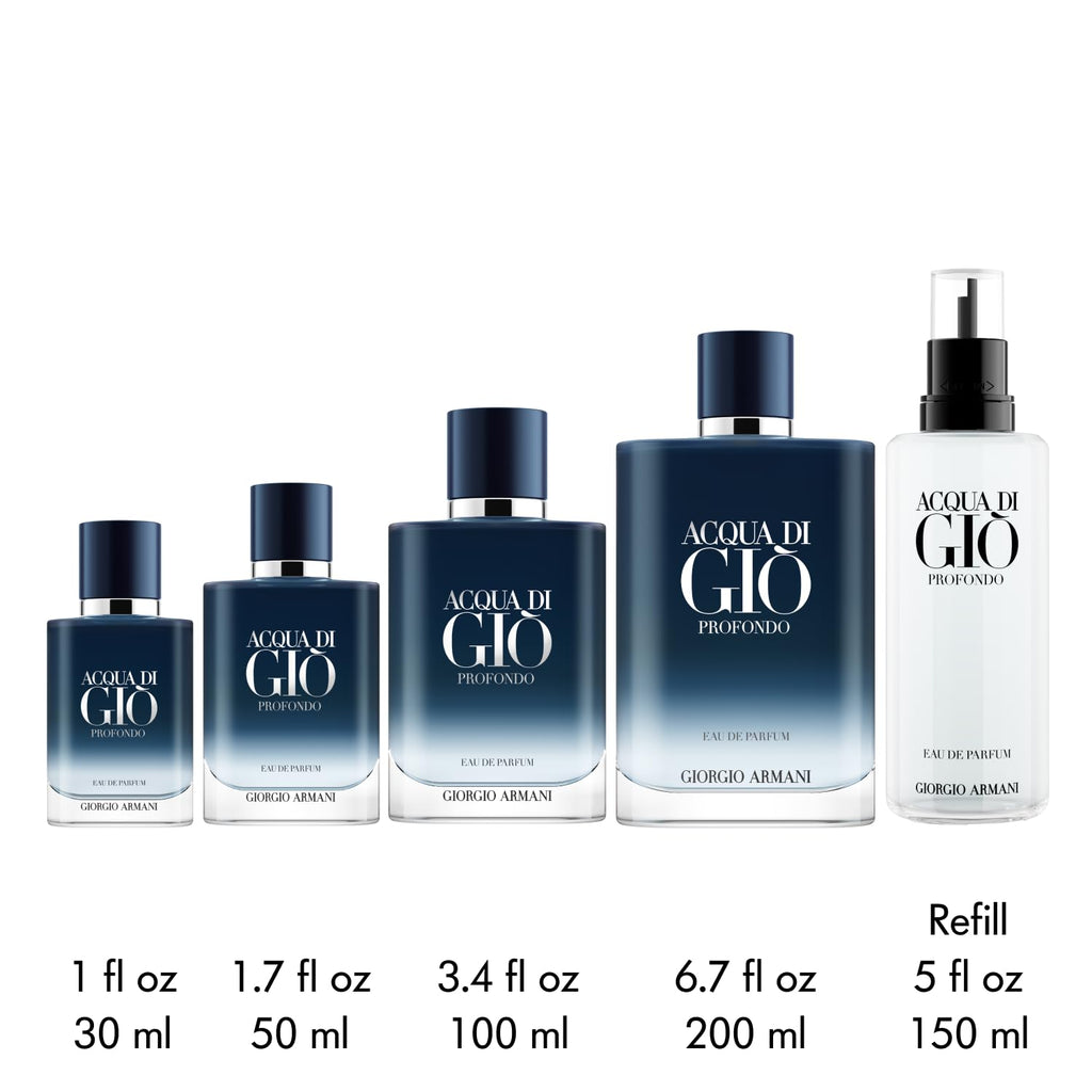 Armani Beauty - Acqua Di Giò Profondo - Eau De Parfum - Cologne For Men - Fresh & Aromatic Men’S Fragrance - Mandarin, Lavender, Cedarwood Notes