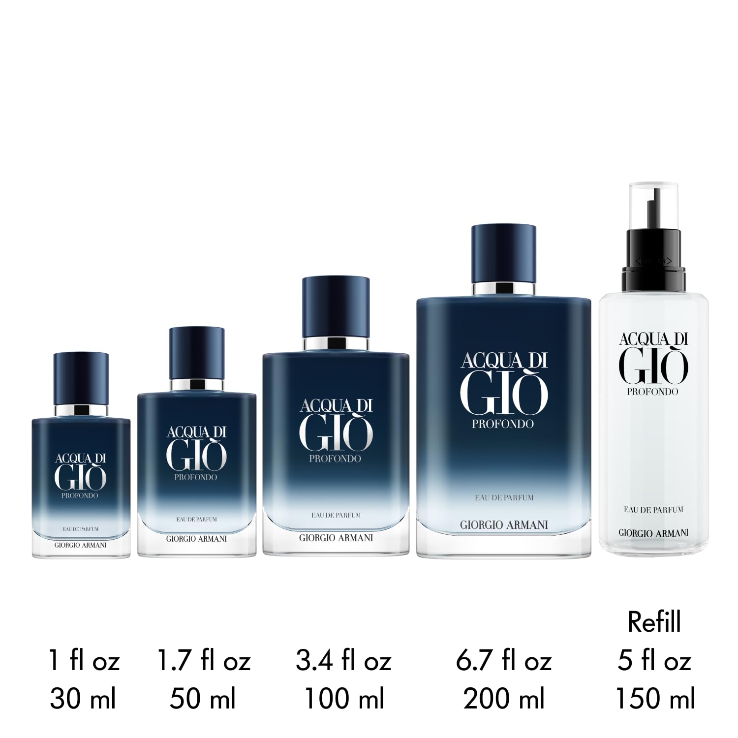 Armani Beauty - Acqua Di Giò Profondo - Eau De Parfum - Cologne For Men - Fresh & Aromatic Men’S Fragrance - Mandarin, Lavender, Cedarwood Notes