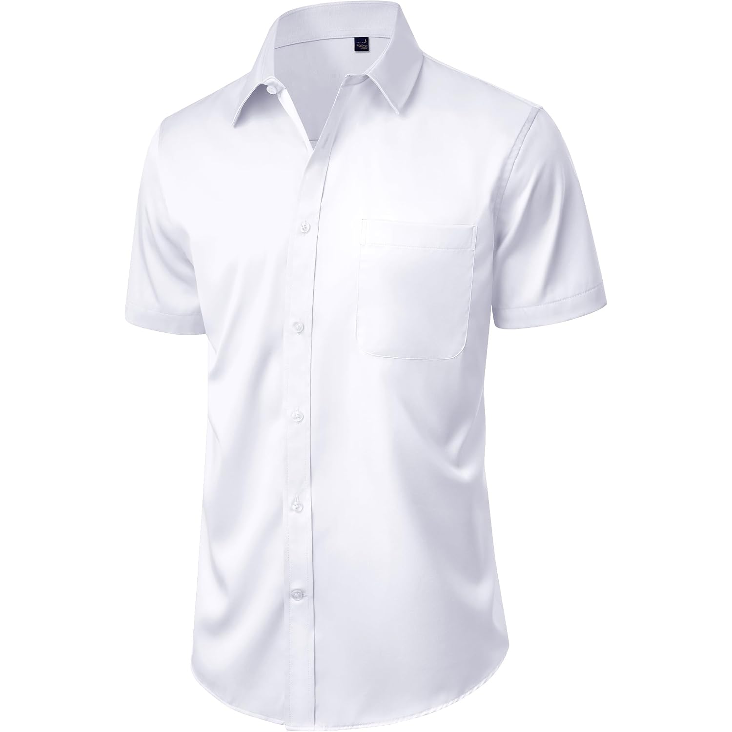 J.Ver Mens Short Sleeve Dress Shirts Solid Wrinkle Free Casual Button Down Shirt With Pocket