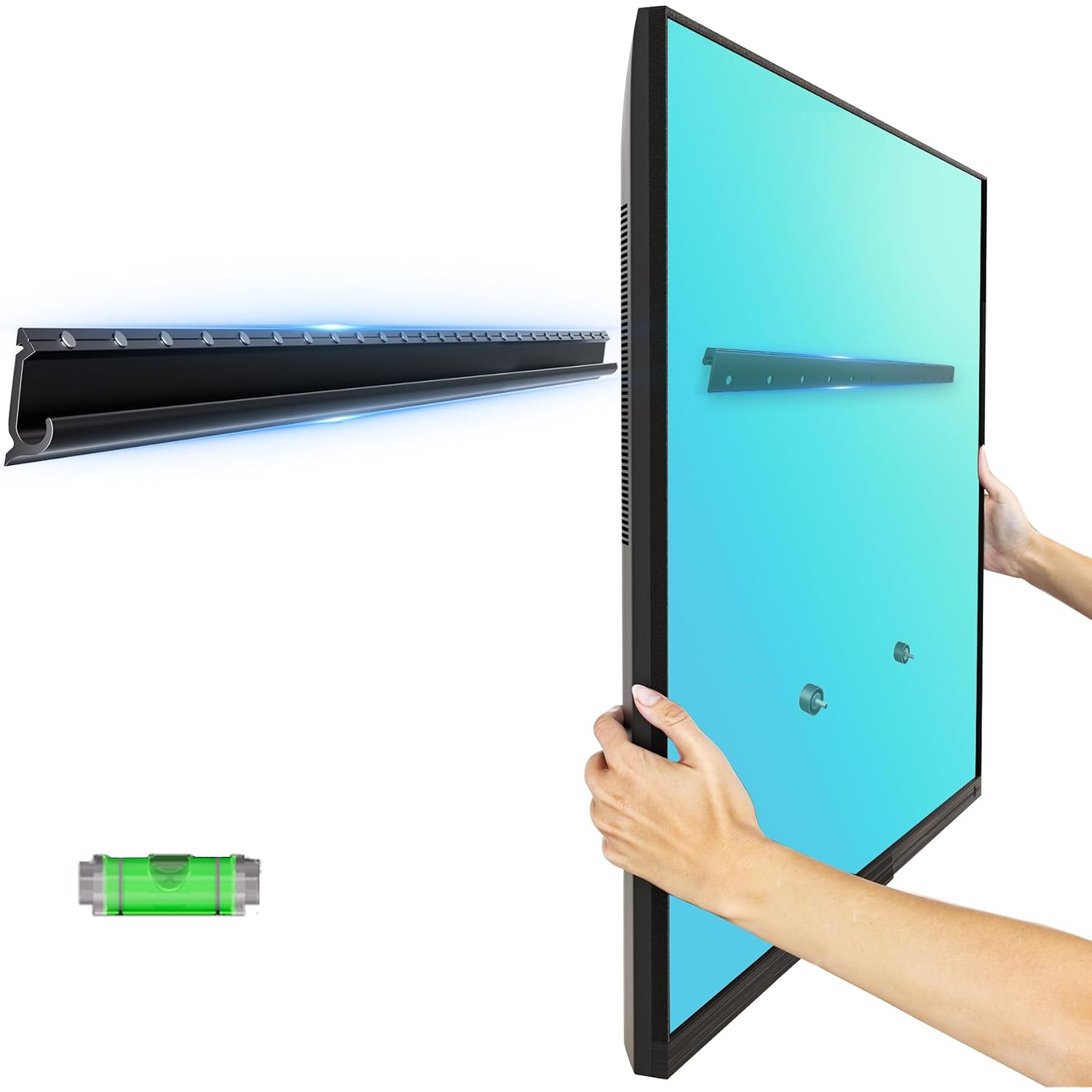 Studless Tv Wall Mount For 32-75 Inch Tvs, No Stud Drywall Tv Mount Holds Up To 150 Lbs, Low Profile, No Drill, Easy To Install For Bedroom Living Room, Bubble Level Included