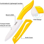 Updated Version Ceramic Knife Set 4-Piece Color With Sheaths (Includes 3" Paring Knife, 4" Fruit Knife, 5" Utility Knife, 6" Chef Knife) For Home Kitchen(Multicolour)