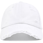 Baseball Cap Women Men Vintage Washed Distressed Hats Adjusted Cotton Dad Hat Adjustable Trucker Headwear White