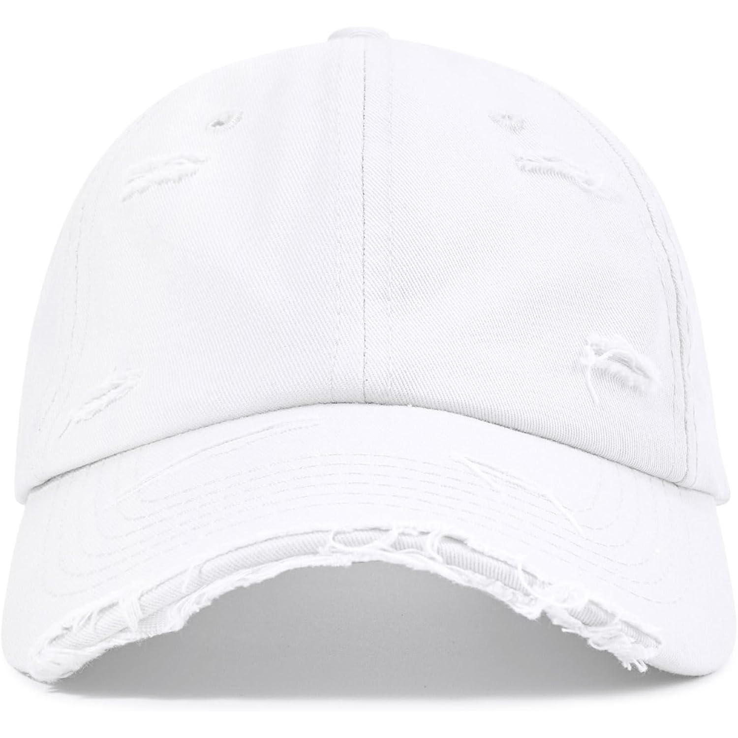 Baseball Cap Women Men Vintage Washed Distressed Hats Adjusted Cotton Dad Hat Adjustable Trucker Headwear White