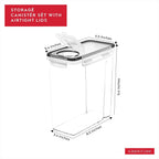 Dwëllza Kitchen Cereal Containers Storage 4L Set Of 4 Airtight Food Storage Containers With Lids Cereal Dispenser Countertop Pantry Organization Canister For Rice Flour & Sugar 1 Marker 8 Labels