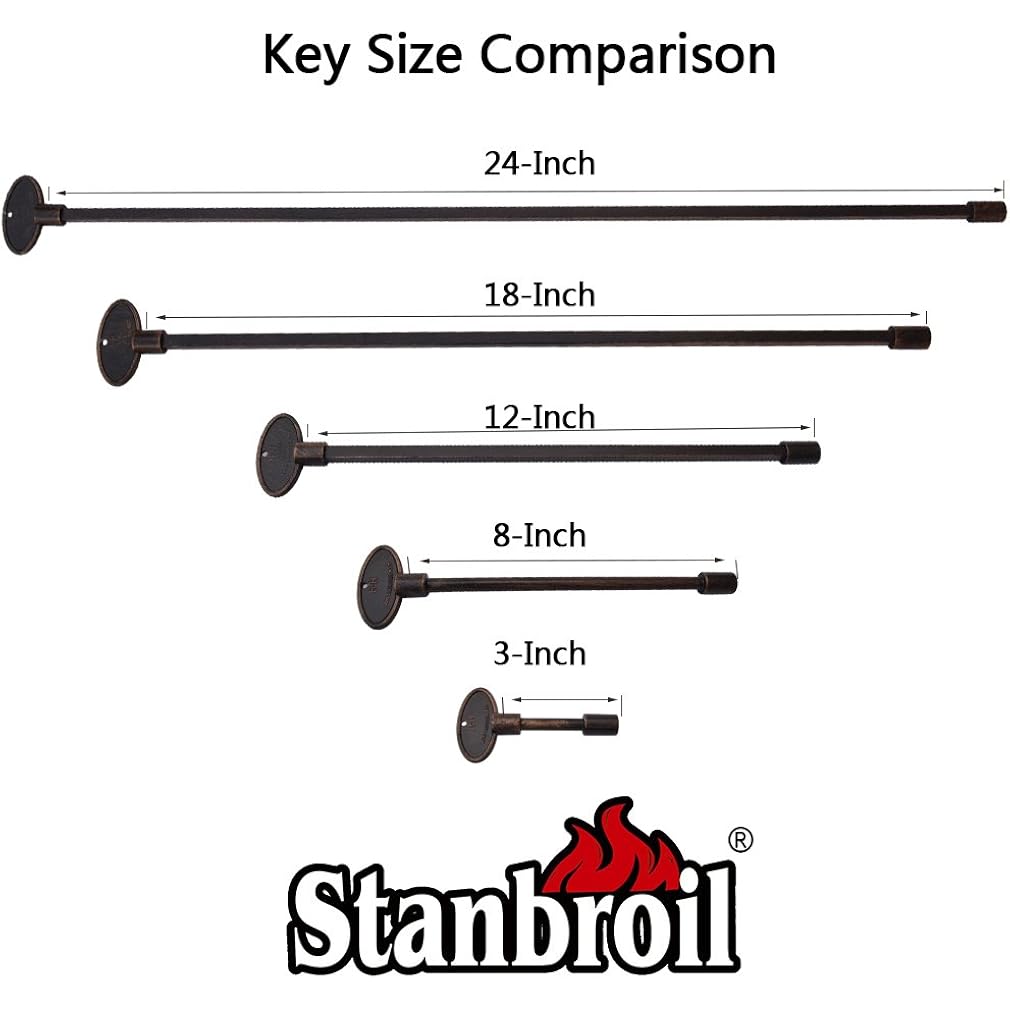 Stanbroil Universal 3-Inch Gas Valve Key Antique Copper | Fits 1/4" And 5/16" Turn Ball Valve For Gas Fire Pits And Fireplaces