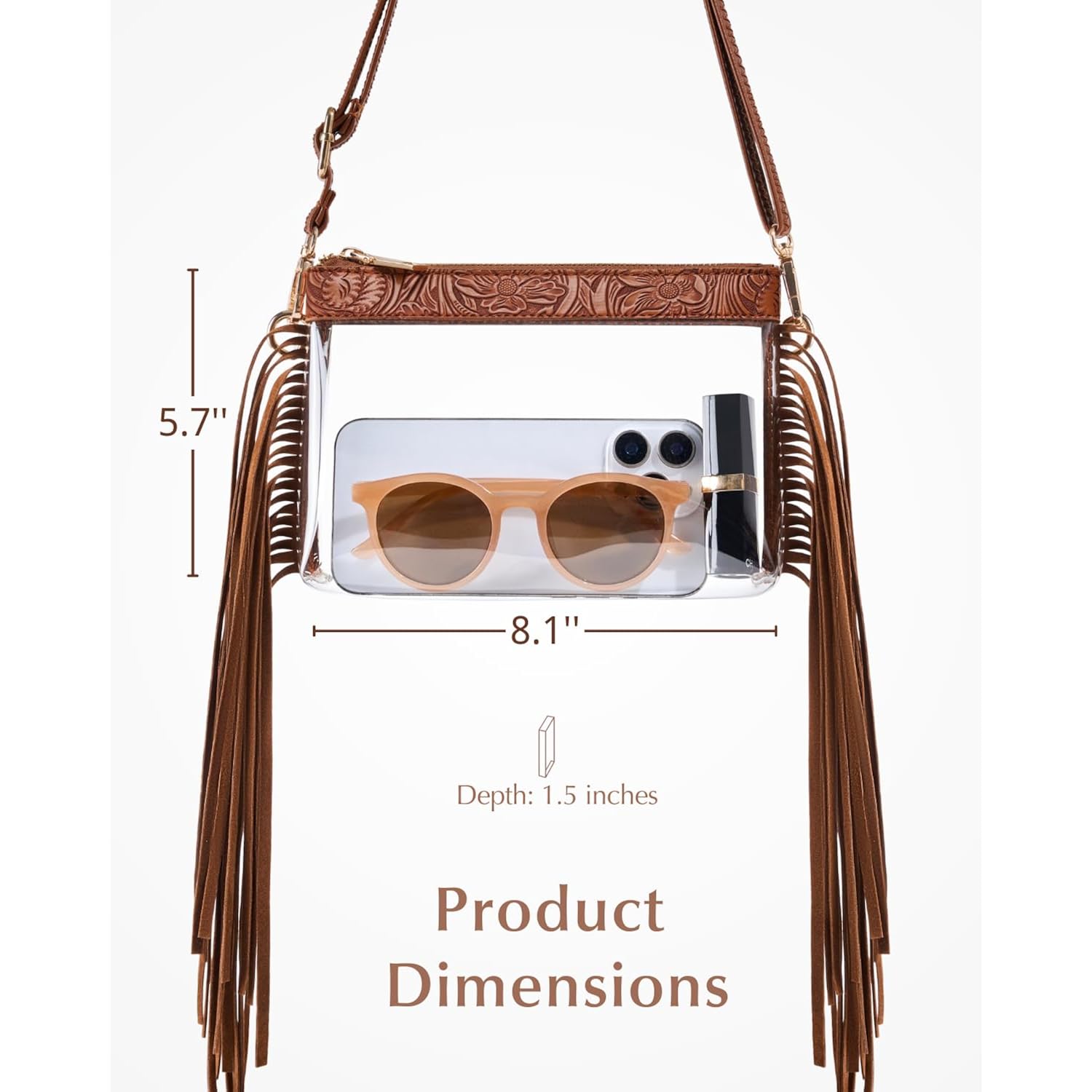 Clear Bag For Stadium Events, Stadium Approved Small Clear Purse For Women, Crossbody Bag For Concerts & Sports