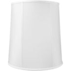 12”X14”X15" Prestige Drum Lampshade With Brass Spider Fitter - Perfect For Table And Desk Lamps - Medium Drum Cylinder, White Shantung Fabric